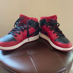 Nike Red and Black High-Top Sneakers